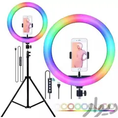 GENERICO - Aro De Luz Led 26cm RGB Color Con Tripode Ajustable Control