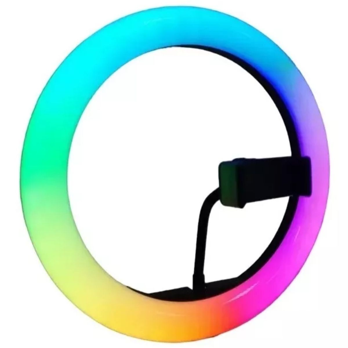 GENERICO - Aro De Luz Led 26cm RGB Color Con Tripode Ajustable Control