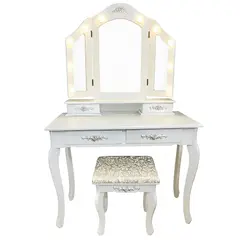 GENERICO - Tocador Charlotte 4C espejo triple con luz EM062