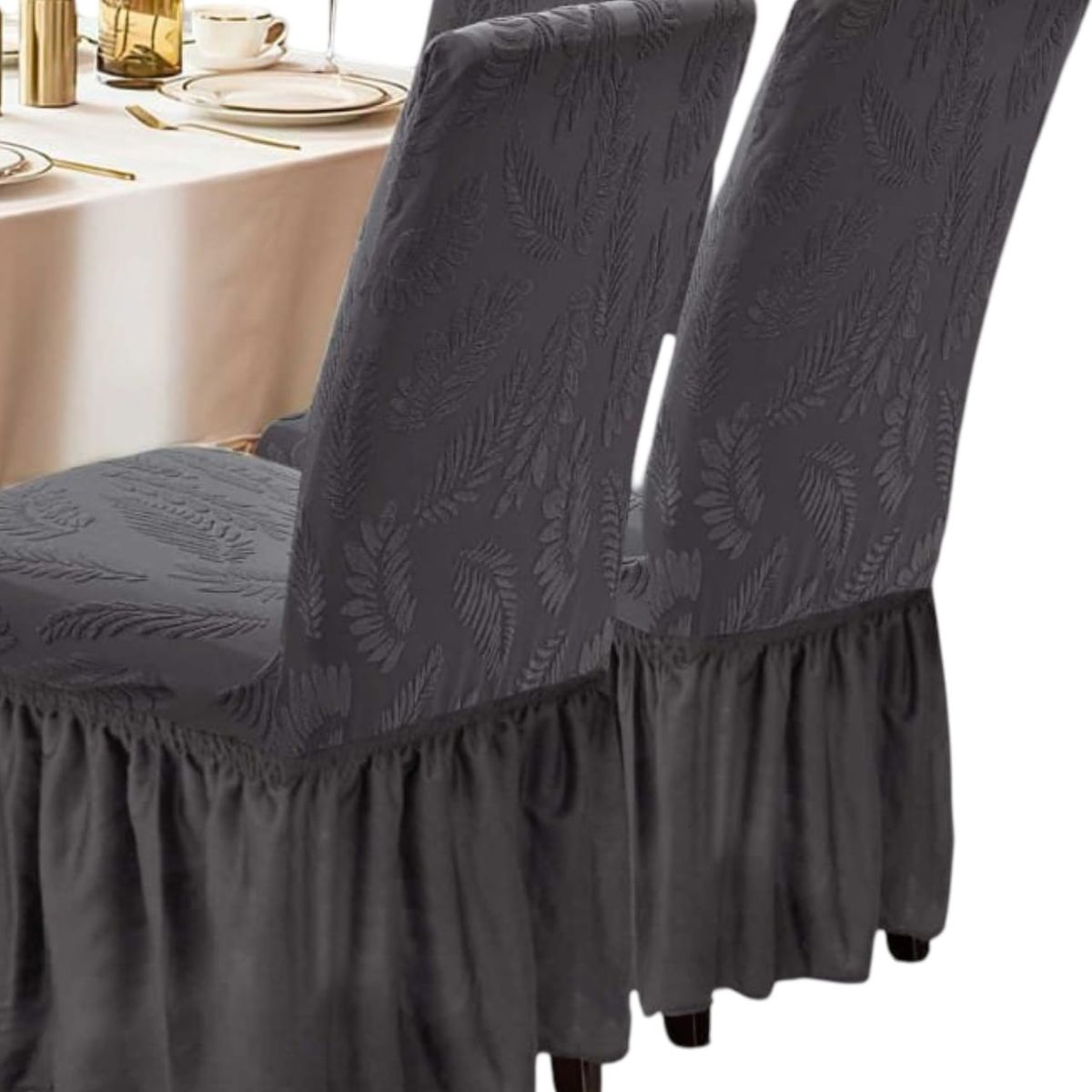 GENERICO - Pack 6 Fundas Sillas Turcas con Diseño Hojas H4