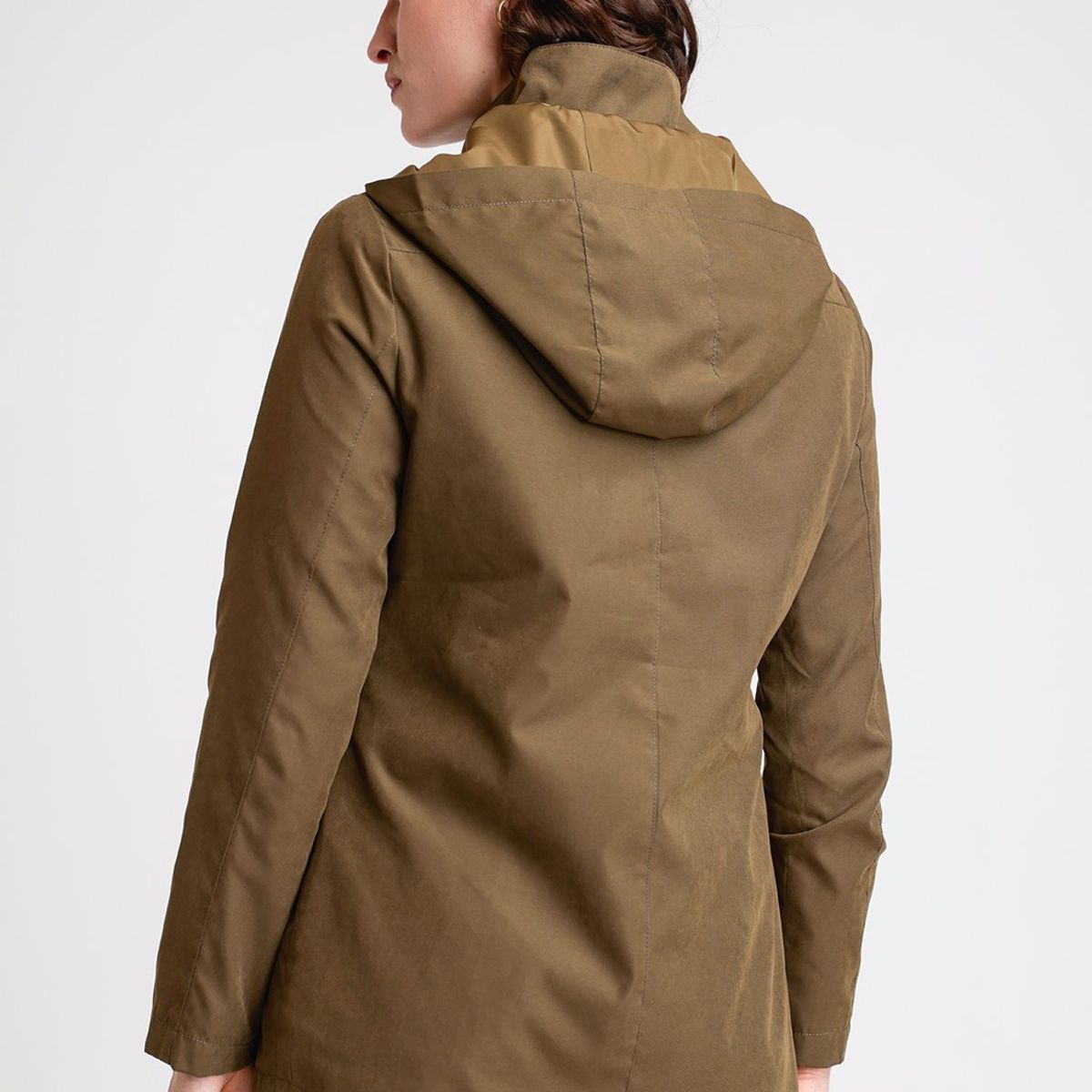 CANADIENNE - Impermeable de Mujer Modelo Bao Color Verde Musgo