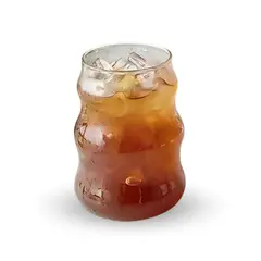 SANTU HOME & DECO - Vaso Alto Diseño Ondas Bebidas y Coctel Vidrio 510ml