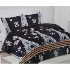 GENERICO - COBERTOR POLAR CON CHIPORRO 1.5 PLAZAS FY DISEÑO NEGRO PARIS