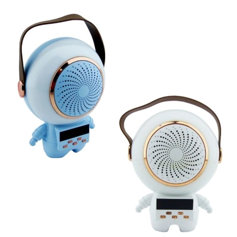 OEM - PARLANTE KARAOKE PORTABLE ASTRONAUTA + MICROFONO + RELOJ