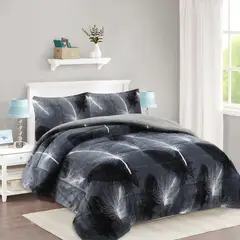 GENERICO - COBERTOR POLAR CON CHIPORRO 2 PLAZAS FY DISEÑO PLUMA BLANCA