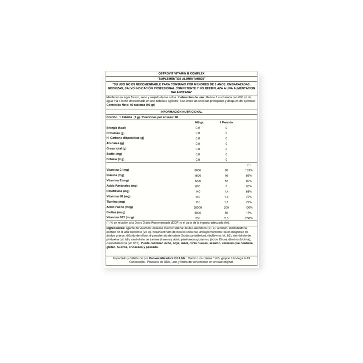 OSTROVIT - VITAMIN B COMPLEX 90 TABLETAS - OSTROVIT