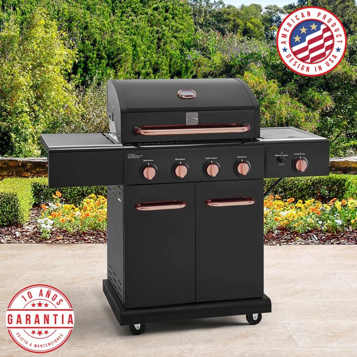 KENMORE - Parrilla a gas kenmore 4 Quemadores + Sellador lateral