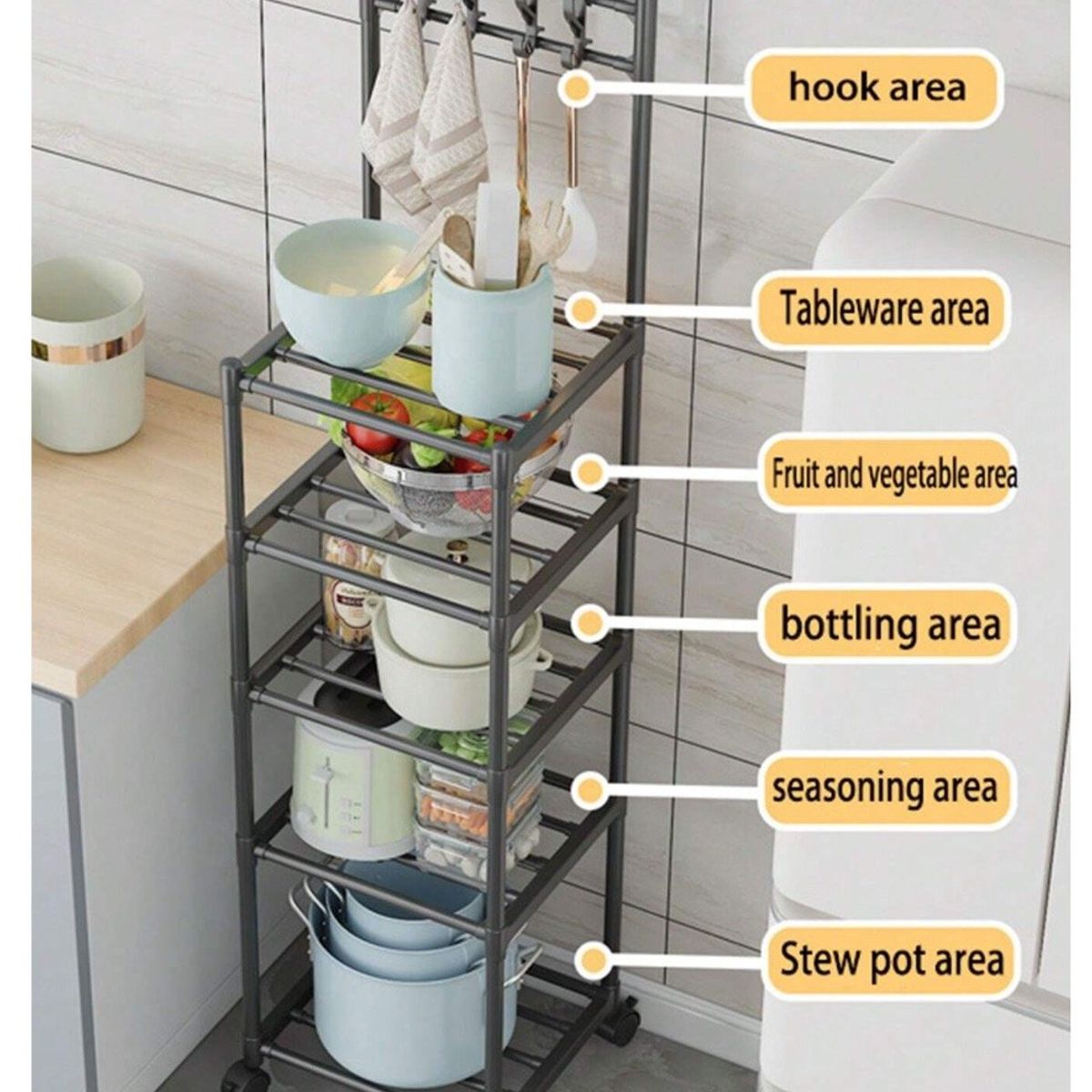 GENERICO - Estante Organizador 5 Niveles Multifuncional Repisas Cocina