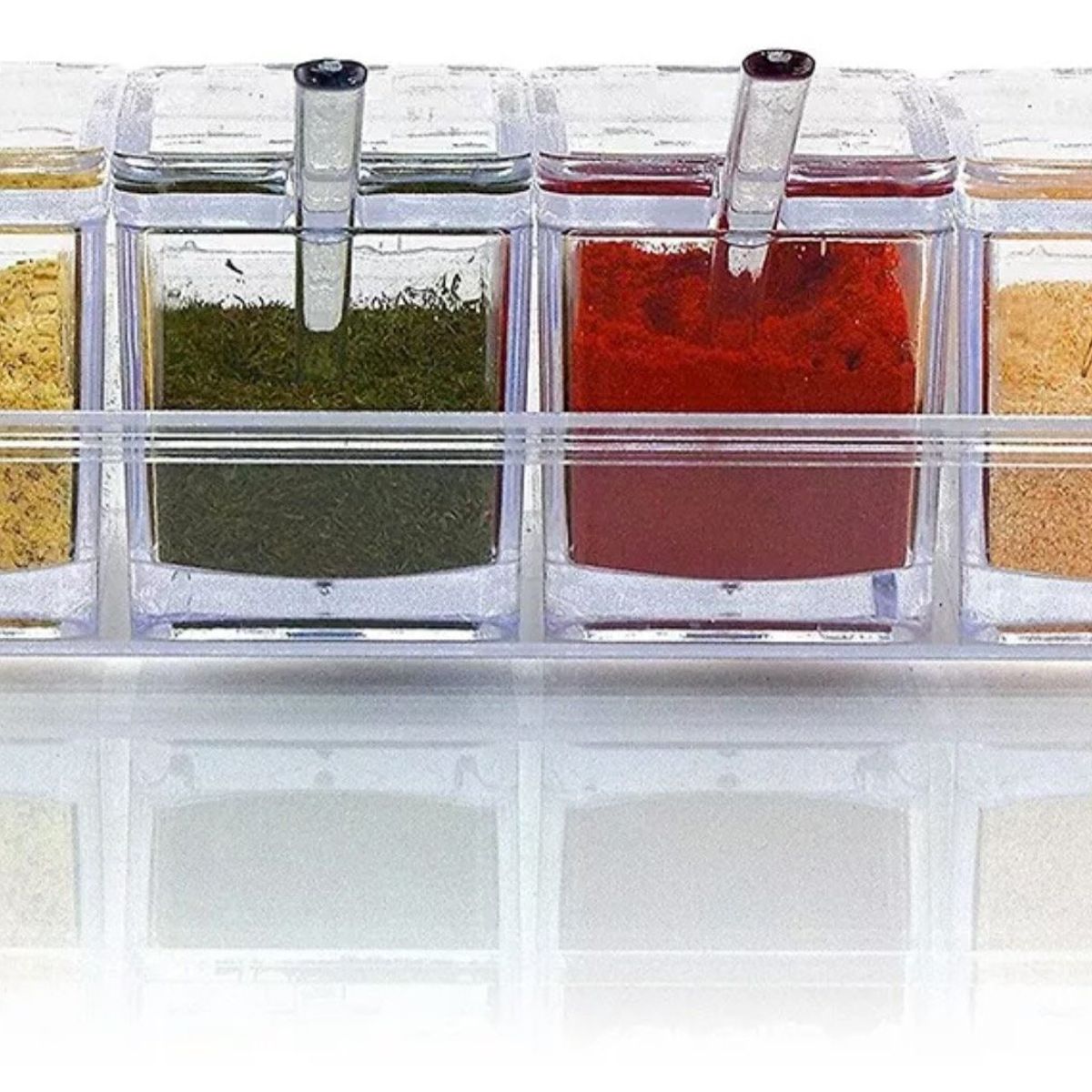GENERICO - Caja Organizador Condimentos De 4 Piezas / Condimentero Acrilico