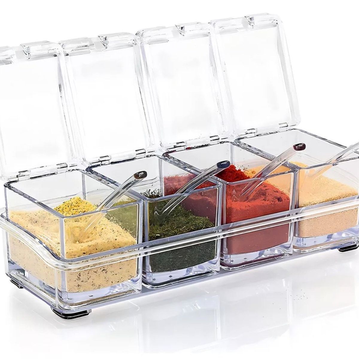 GENERICO - Caja Organizador Condimentos De 4 Piezas / Condimentero Acrilico