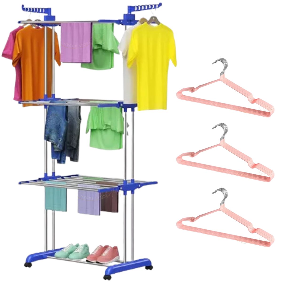 GENERICO - Tendedero torre 3 niveles + 12 Colgadores