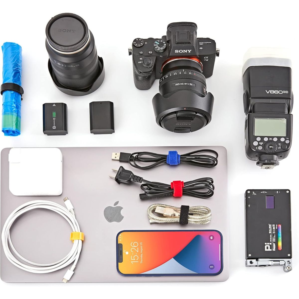 GENERICO - Amarra Cable Velcro 6 Colores Pack 60 Unidades