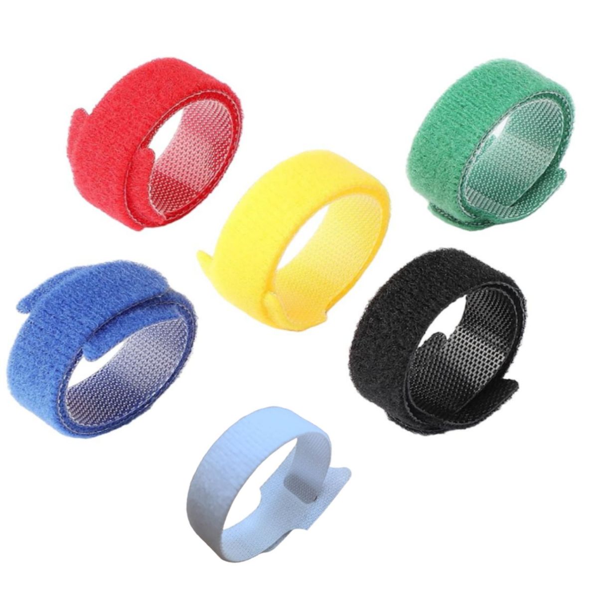 GENERICO - Amarra Cable Velcro 6 Colores Pack 60 Unidades