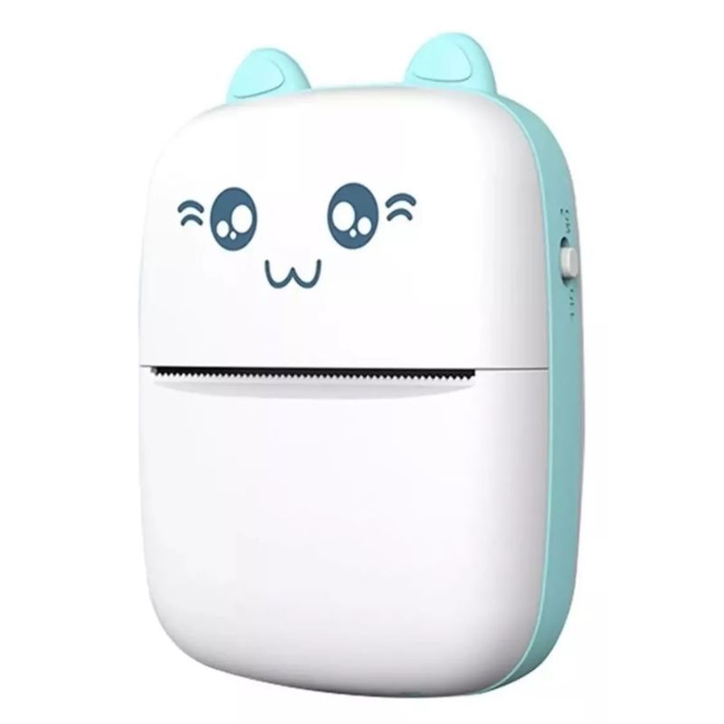 GENERICO - Mini Impresora Térmica Portátil Bluetooth Gatito + 1 Rollo
