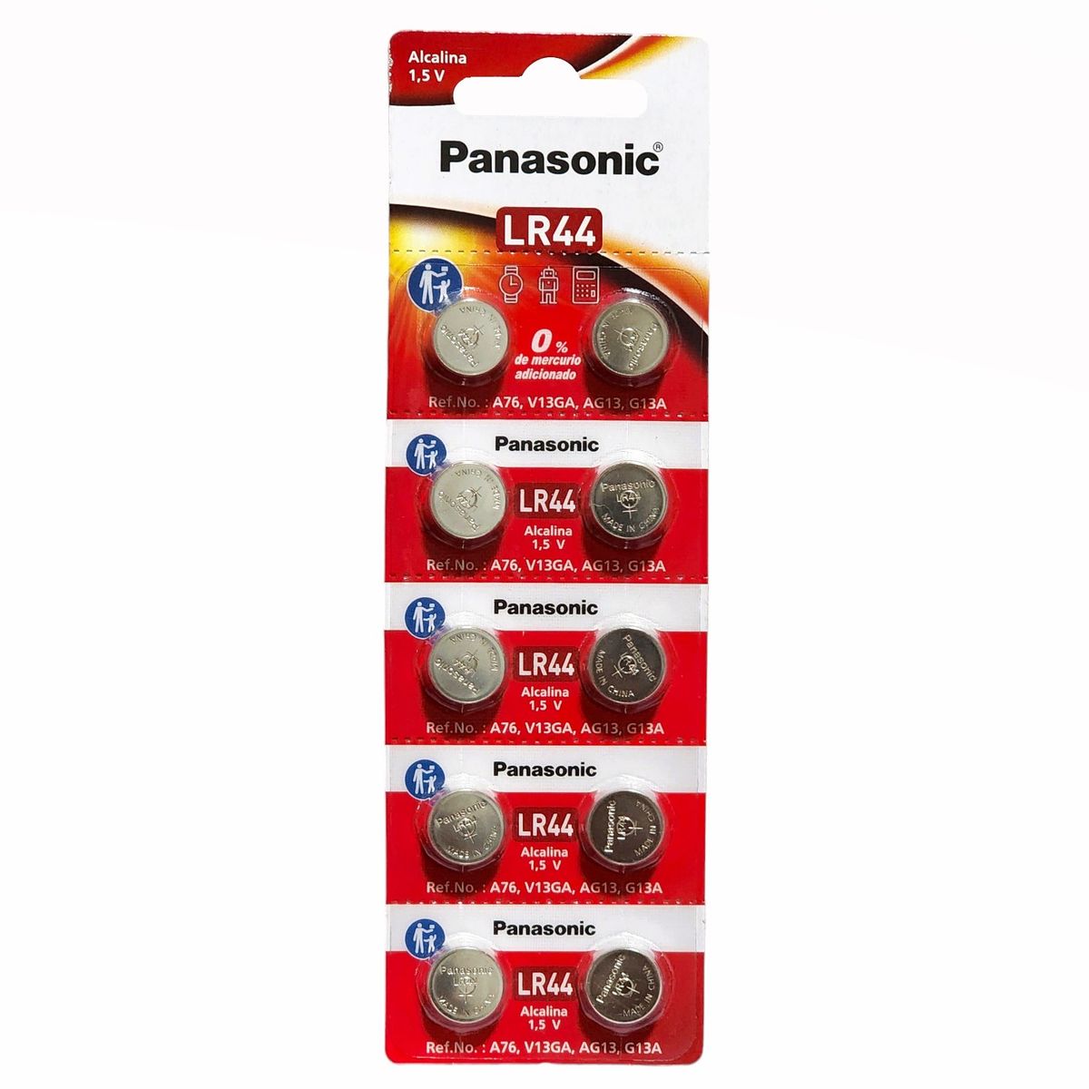 PANASONIC - Pack 10 Pilas LR44 Alcalinas A76 Panasonic AG13