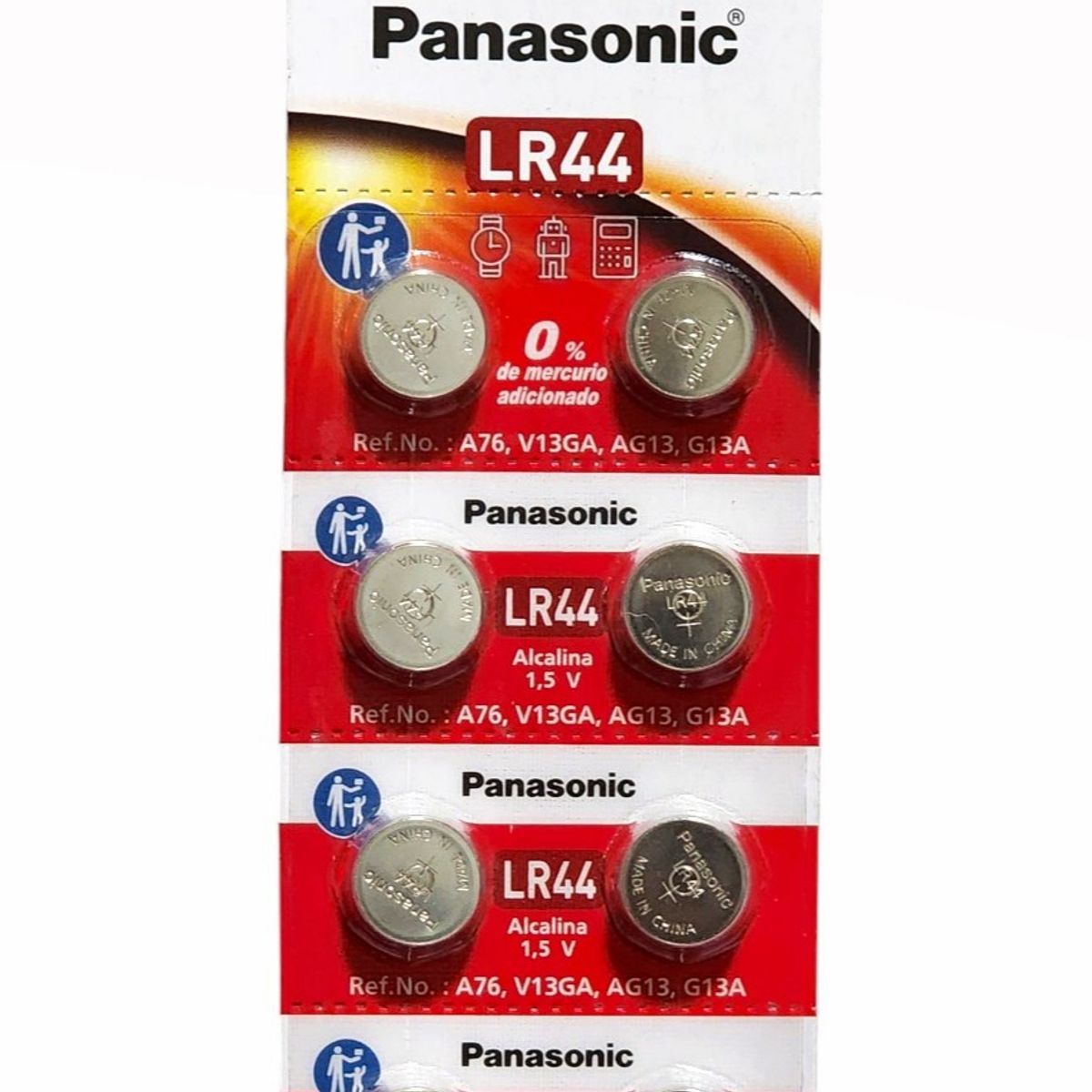 PANASONIC - Pack 10 Pilas LR44 Alcalinas A76 Panasonic AG13