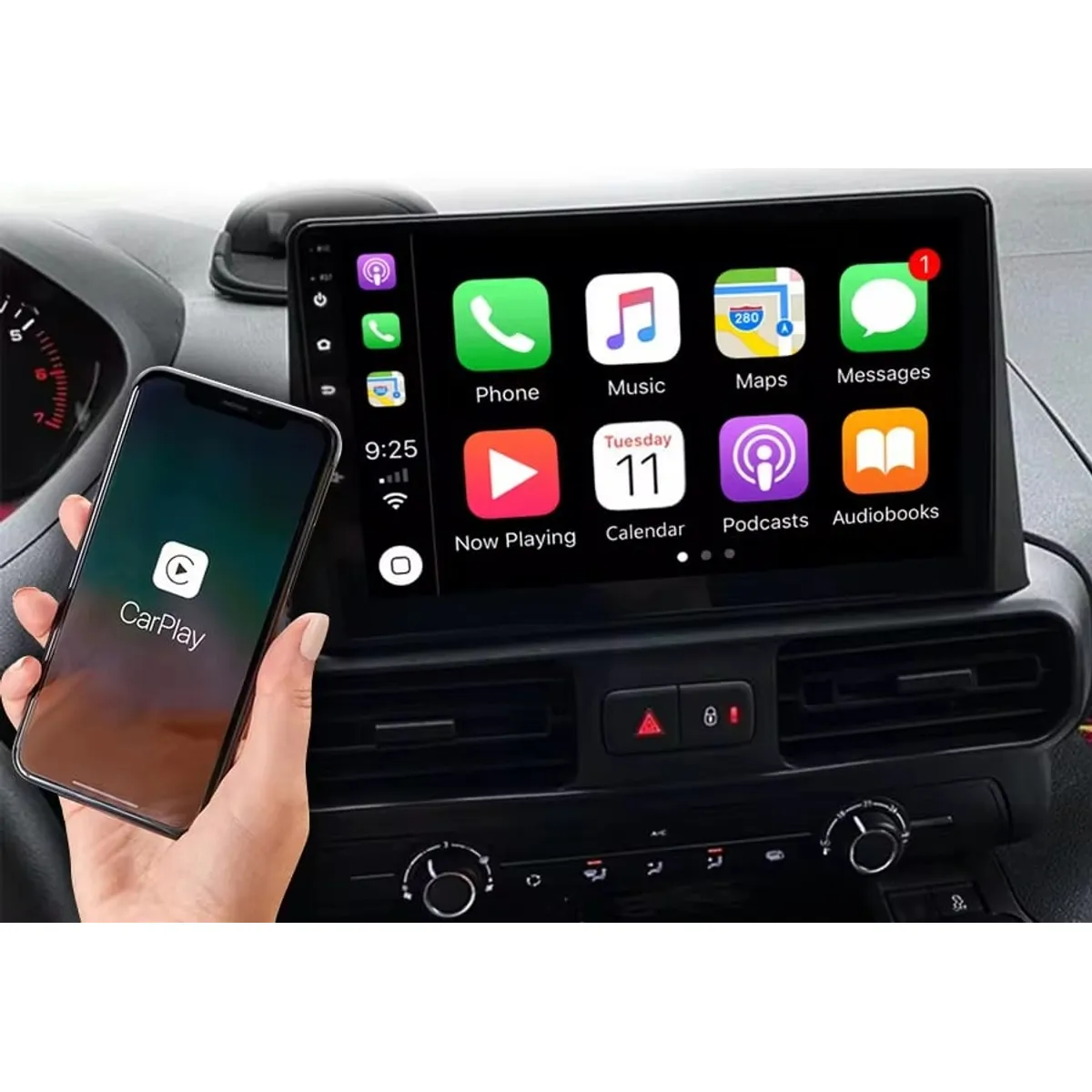 GENERICO - RADIO QLED CARPLAY / ANDROID AUTO  ANDROID 13 PEUGEOT PARNERT