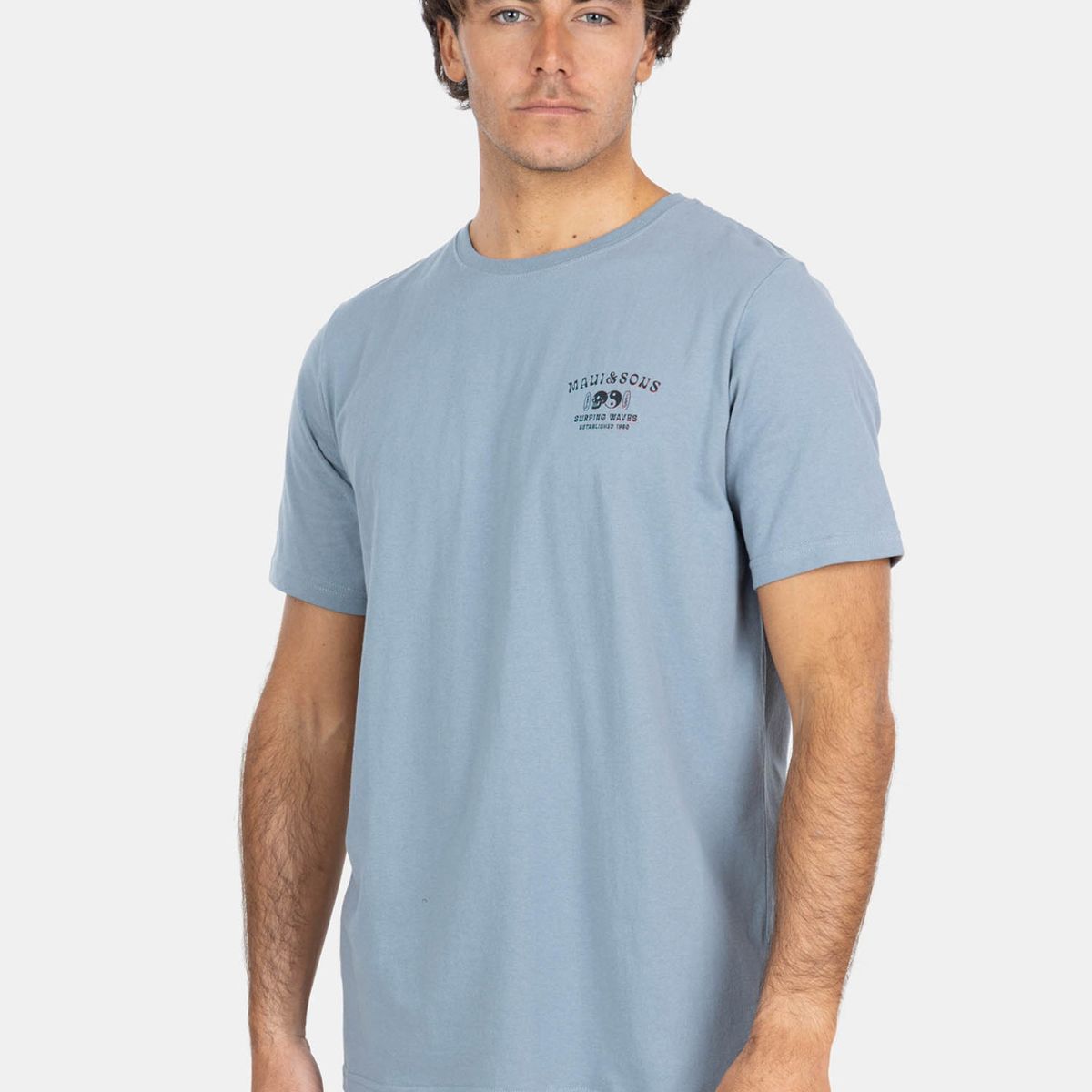 MAUI AND SONS - Polera MC Surfing Waves Tees Gris Hombre Maui And Sons