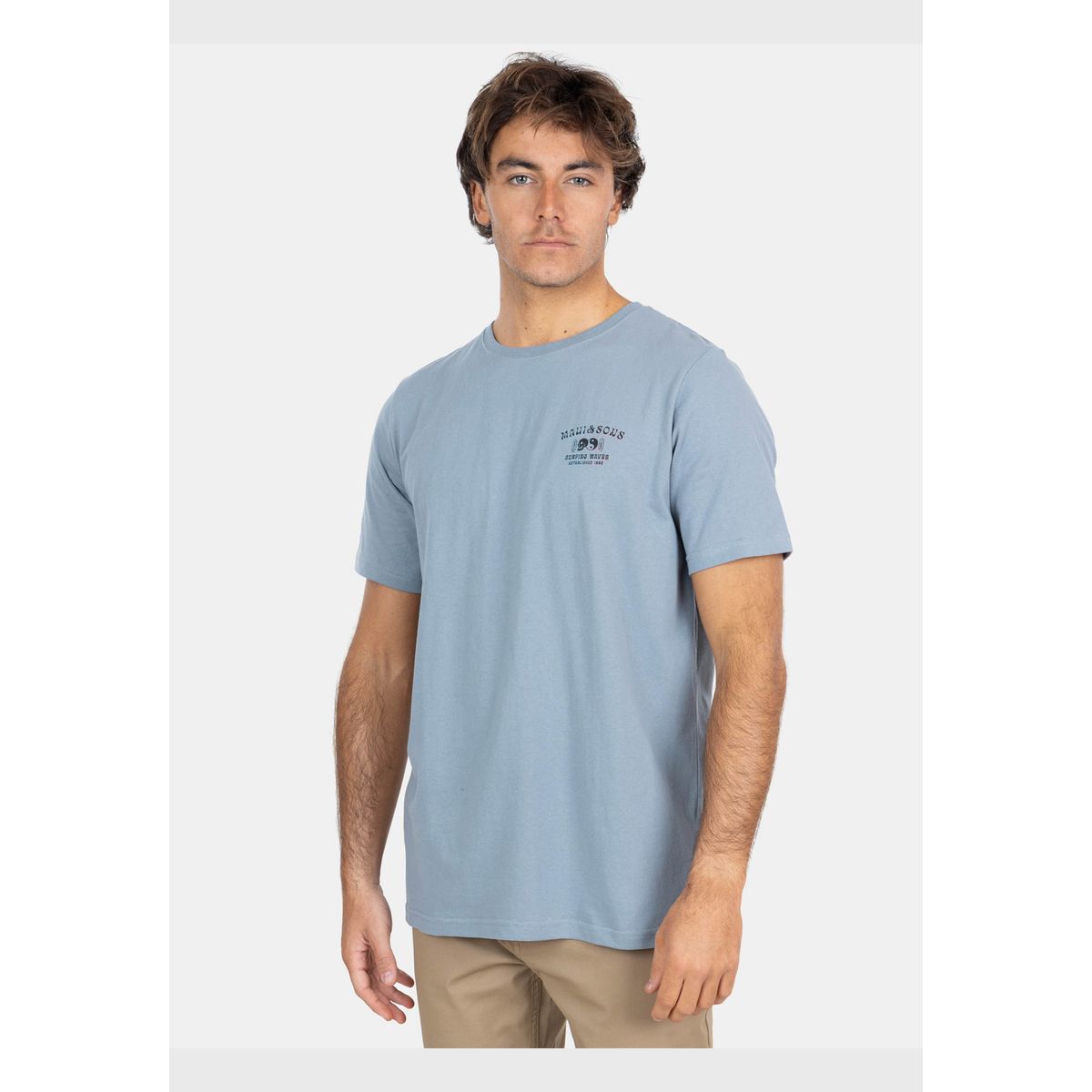 MAUI AND SONS - Polera MC Surfing Waves Tees Gris Hombre Maui And Sons