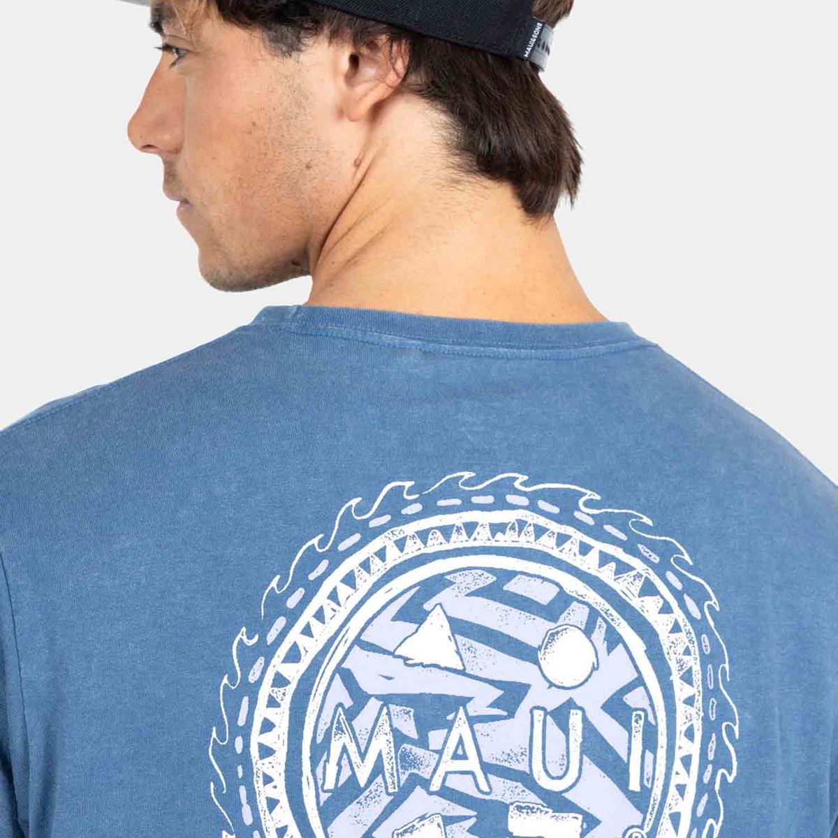 MAUI AND SONS - Polera MC Retro Palms Azul Hombre Maui And Sons