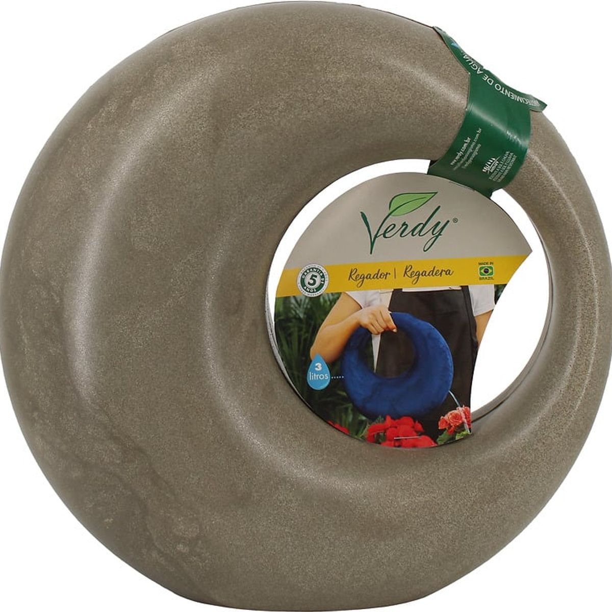 VERDY - Regadera decorativa Circular 2,5 Lts Beige Efecto Marmoleado