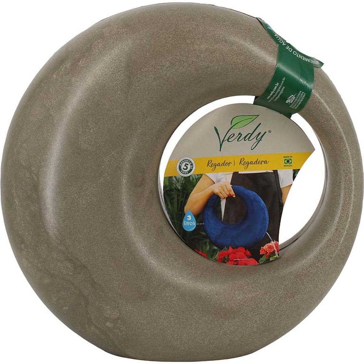 VERDY - Regadera decorativa Circular 2,5 Lts Beige Efecto Marmoleado