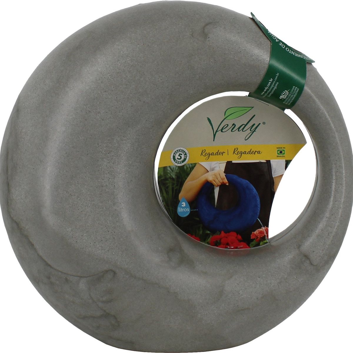 VERDY - Regadera decorativa Circular 2,5 Lts Blanco Efecto Marmoleado