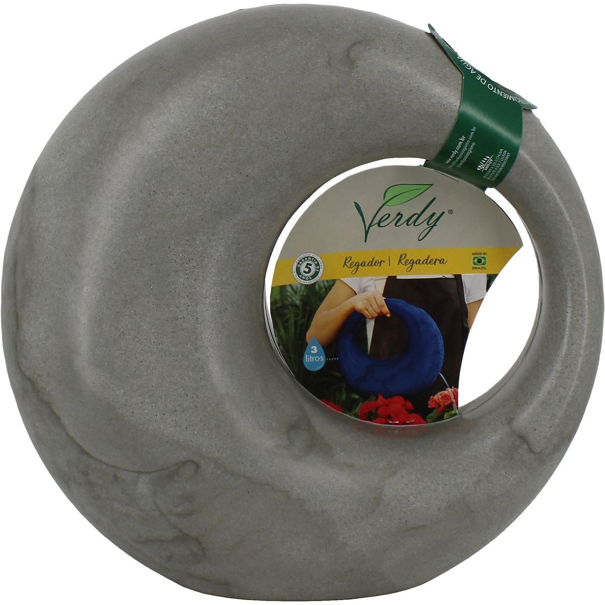 VERDY - Regadera decorativa Circular 2,5 Lts Blanco Efecto Marmoleado