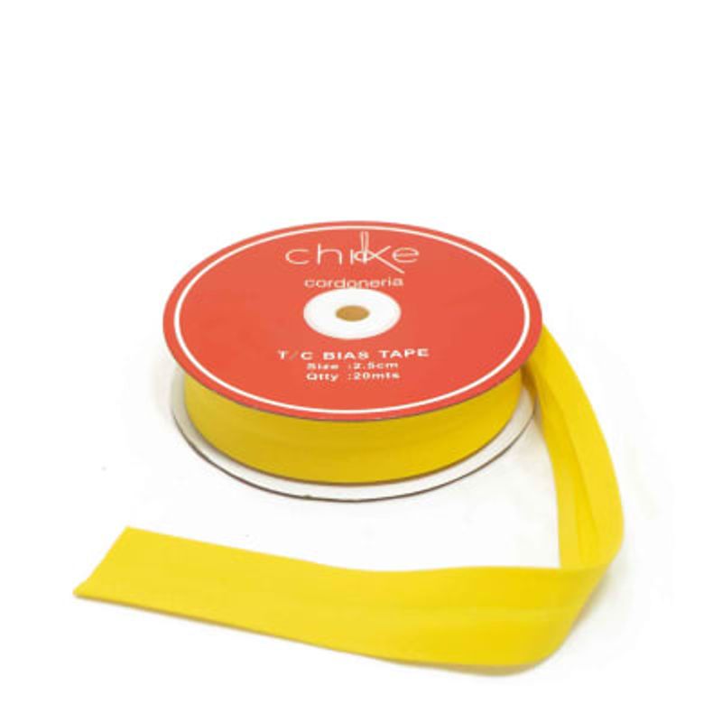GENERICO - Sesgo de Poliéster (25 mm x 20 metros)  Amarillo