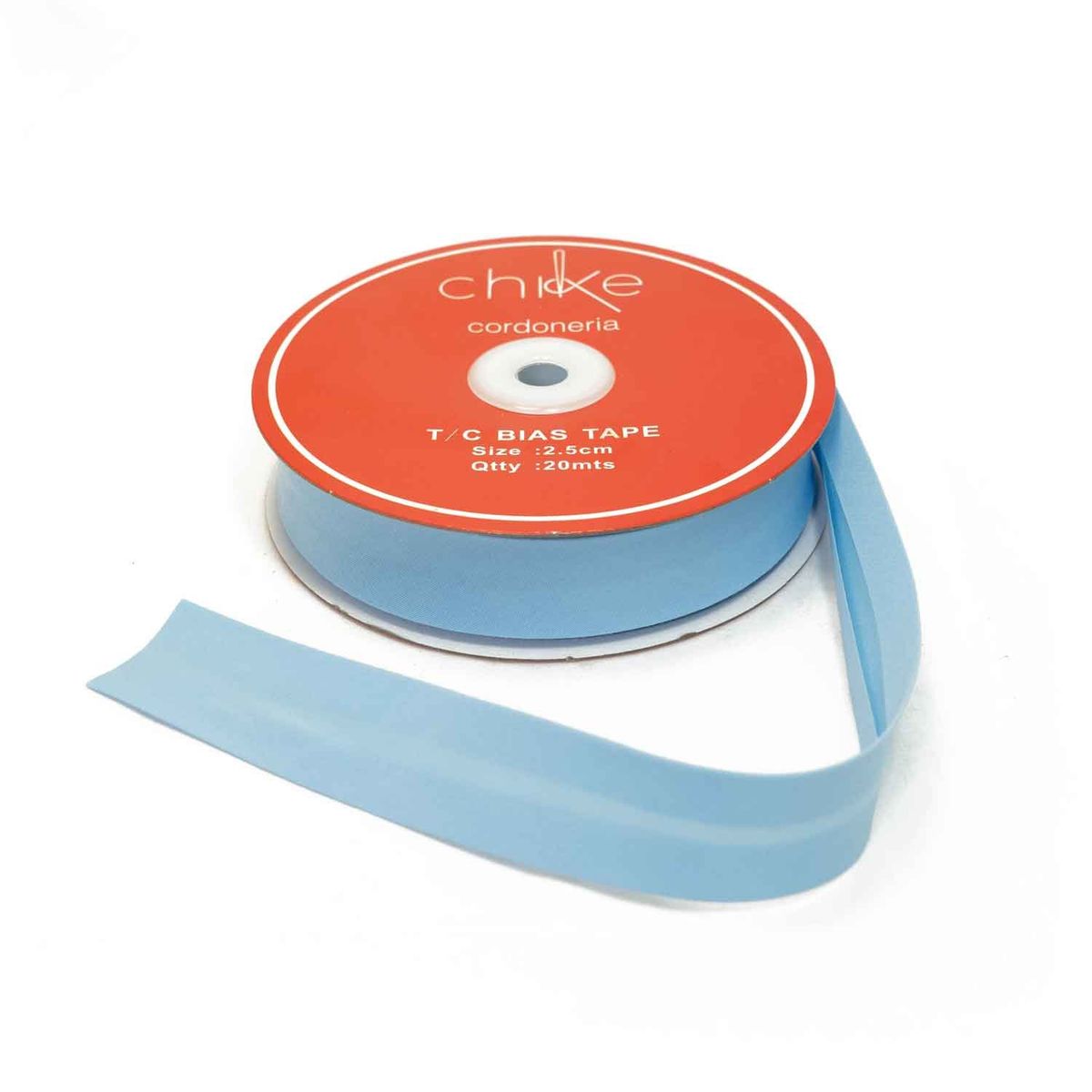 GENERICO - Sesgo de Poliéster (25 mm x 20 metros) celeste