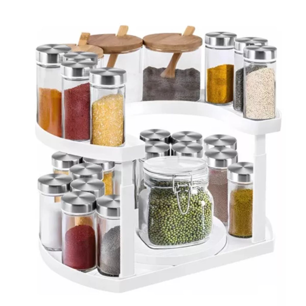 GENERICO - Organizador Condimentos Multifuncional Giratorio 2 Niveles