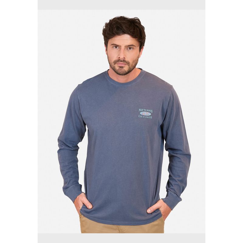 MAUI AND SONS - Polera ML California Hombre Azul Maui And Sons