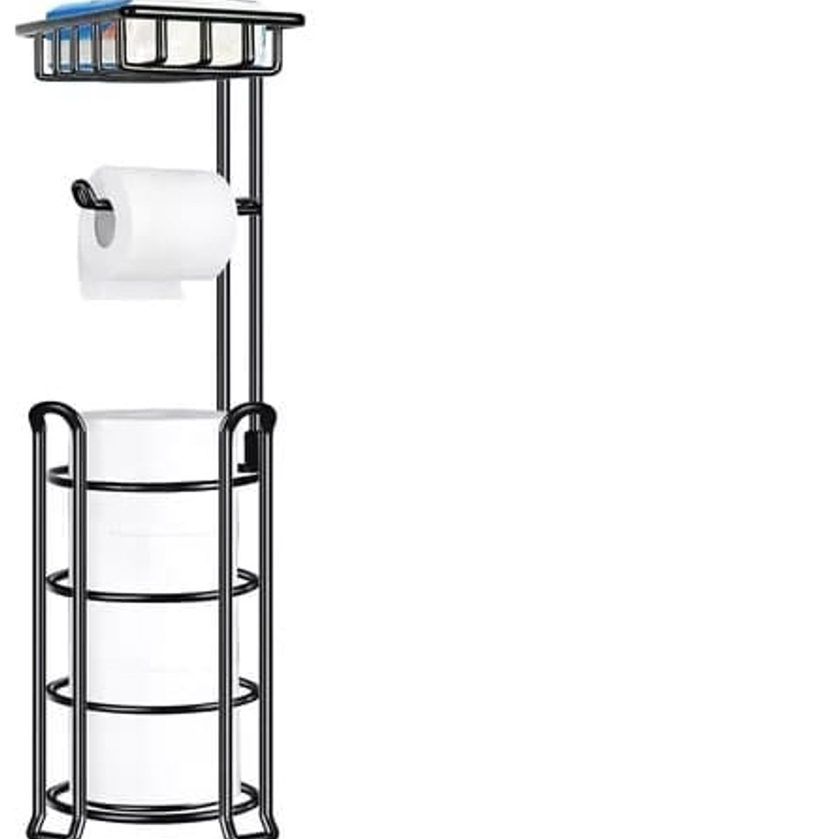 GENERICO - Soporte De Papel Higiénico Confort Pedestal Organizador Baño NEGRO