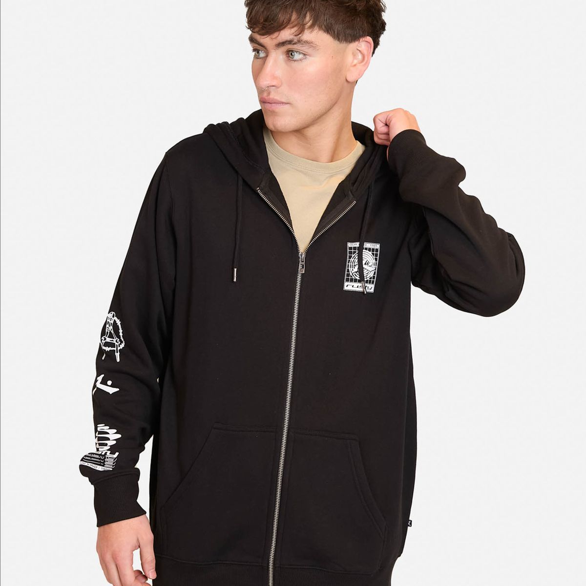 RUSTY - Poleron FZ Our Kind Surf Gris Hombre Rusty