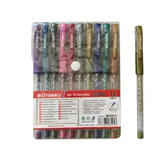 MOTARRO - Bolígrafos Gel - 10 colores metálicos
