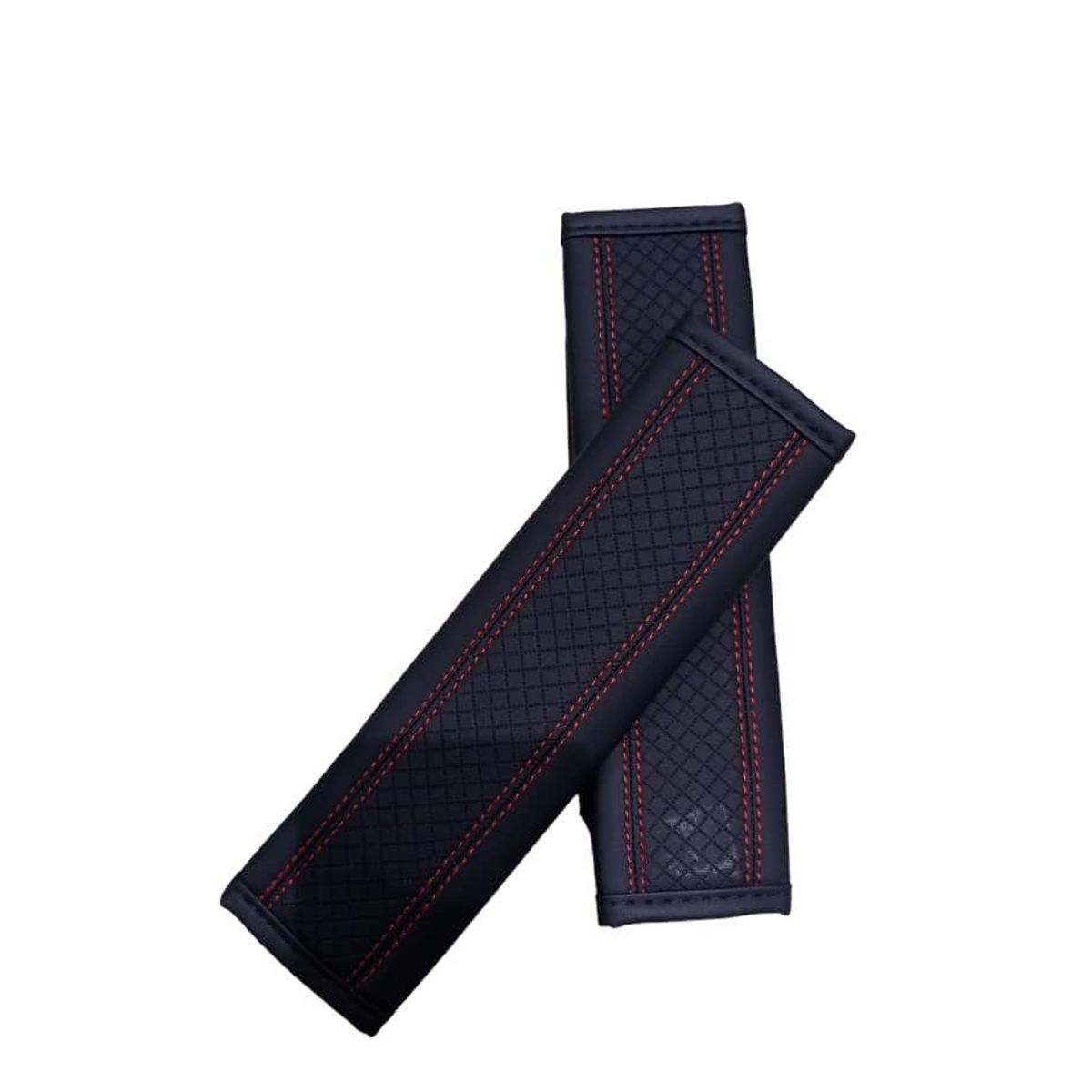 GENERICO - Cubre cinturón seguridad autos almohadillas hilo rojo