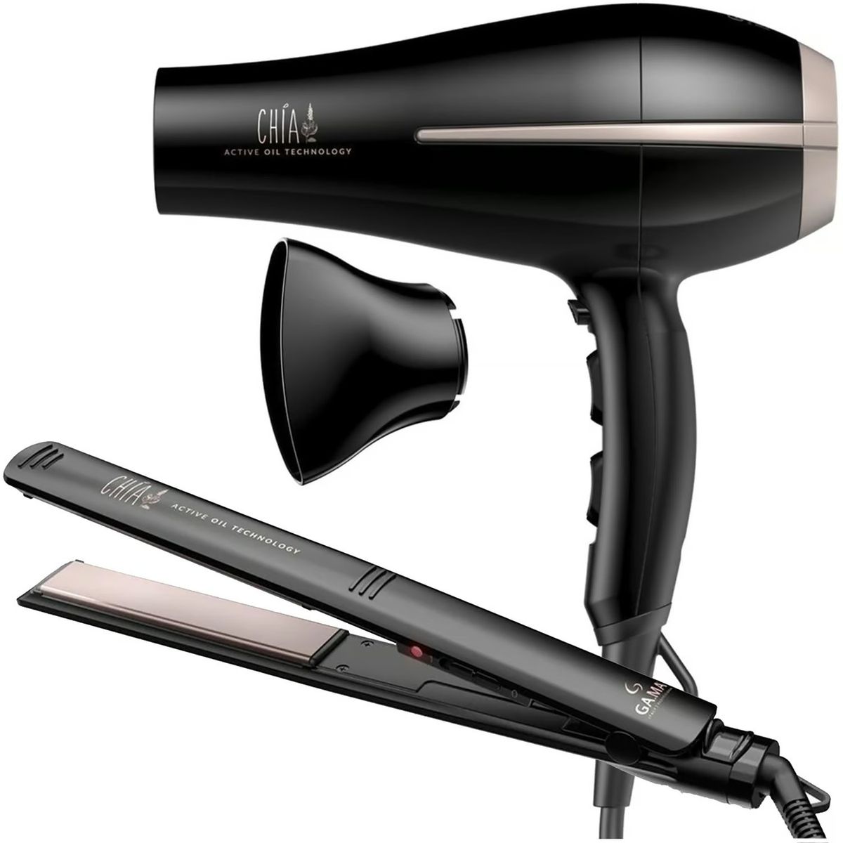 GAMA - Combo Secador + Plancha Gama Chia Active Oil Technology