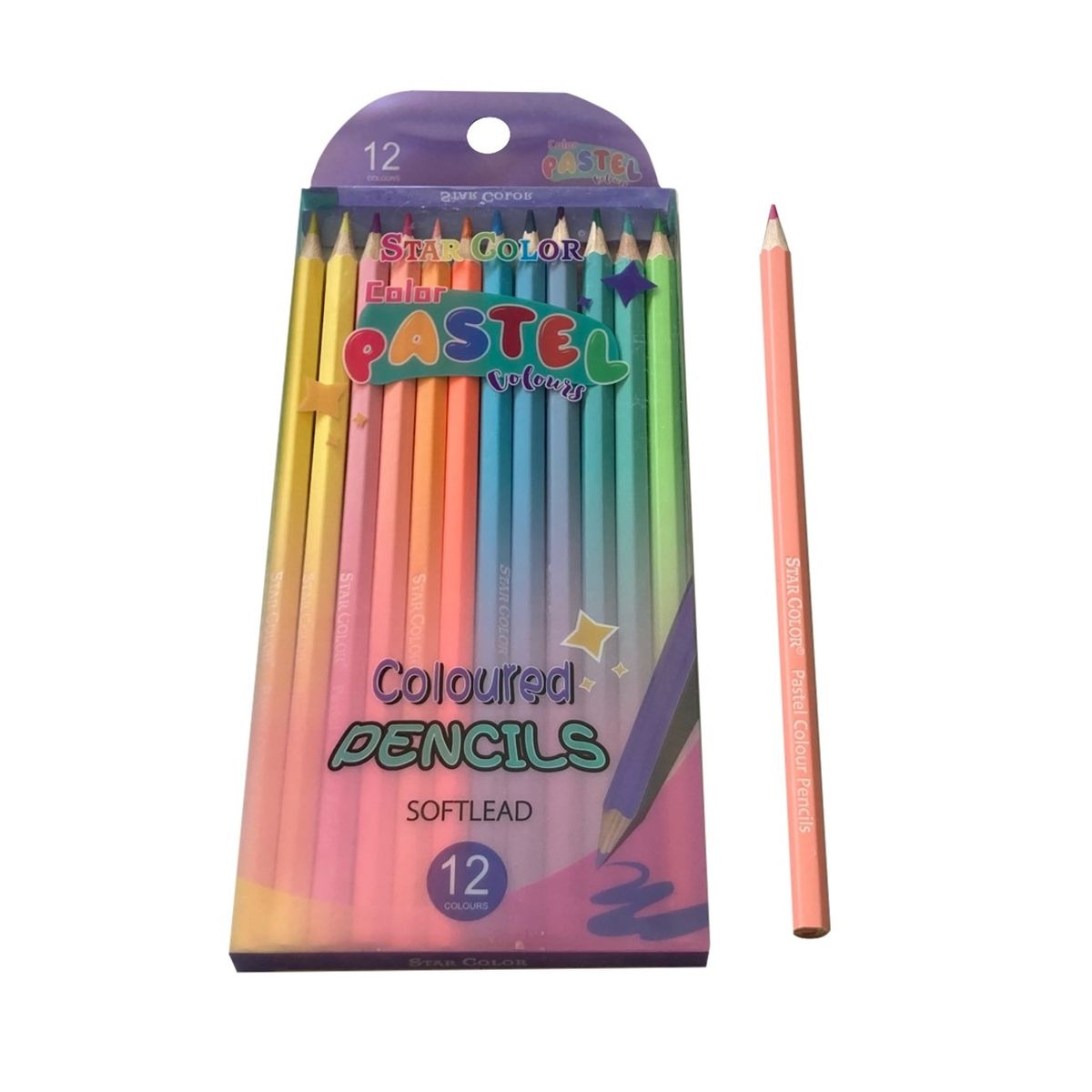 MOTARRO - Lápices de colores pastel - 12 unidades