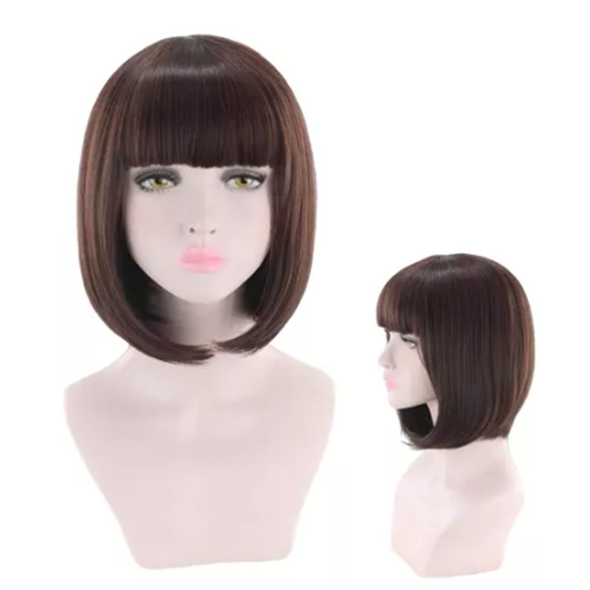 GENERICO - Peluca Corta Kanekalon Colores Tonos Muy Naturales Rojizo 233