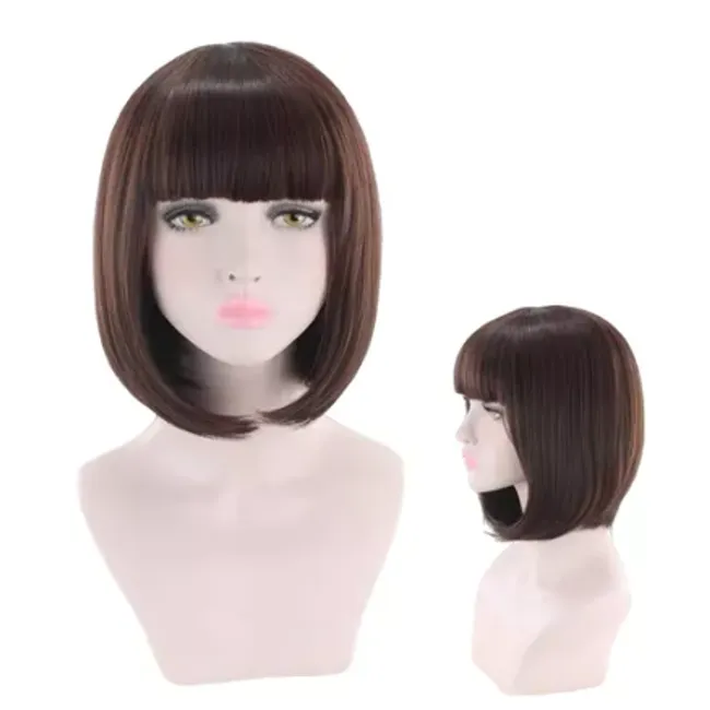 GENERICO - Peluca Corta Kanekalon Colores Tonos Muy Naturales Rojizo 233