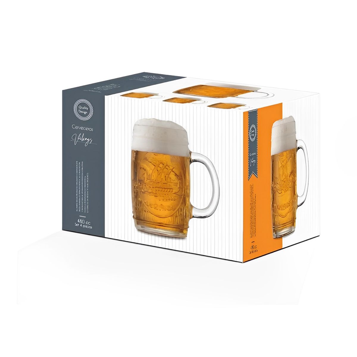 ALLEGRA - Set 4 Vasos Shoperos Cerveza Vikingo 480 ML