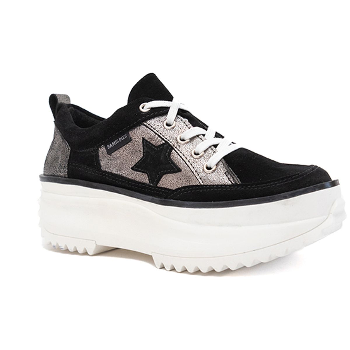 BAMISPIES - Zapatilla Bamispies Dakota Negro Plata