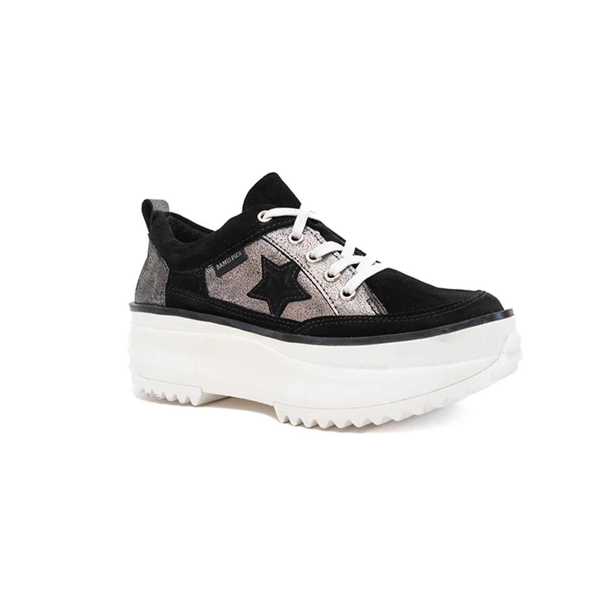 BAMISPIES - Zapatilla Bamispies Dakota Negro Plata