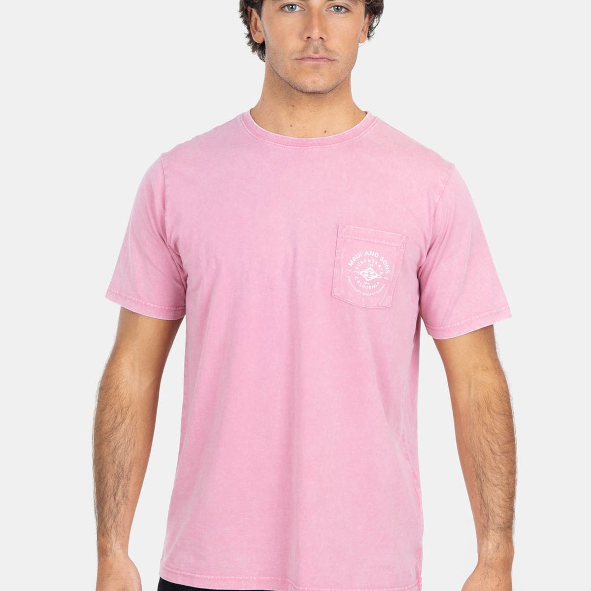 MAUI AND SONS - Polera MC Pigm Stry Rosado Hombre Maui And Sons