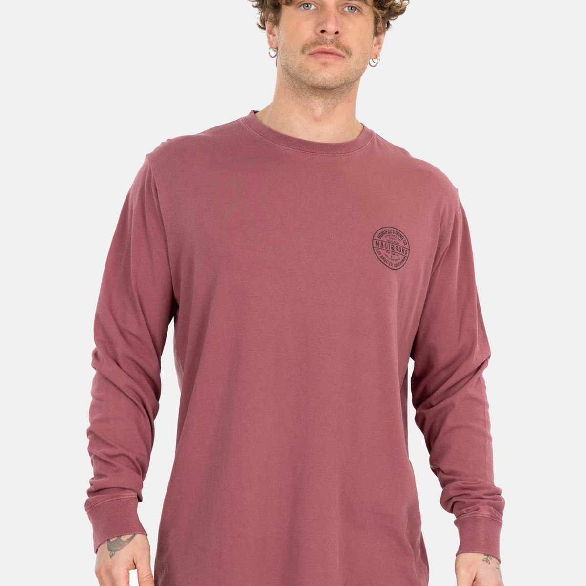 MAUI AND SONS - Polera ML Ride Your Life Hombre Rojo Maui And Sons