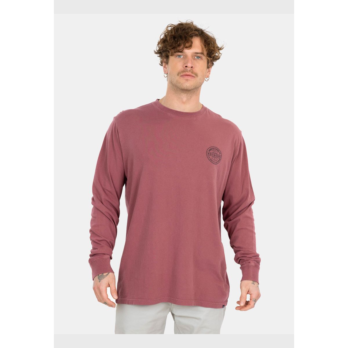 MAUI AND SONS - Polera ML Ride Your Life Hombre Rojo Maui And Sons