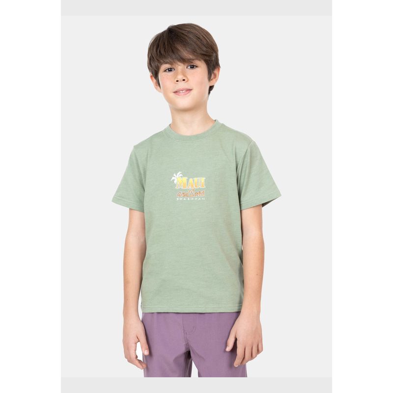 MAUI AND SONS - Polera MC Sharkman Verde Niño Maui And Sons