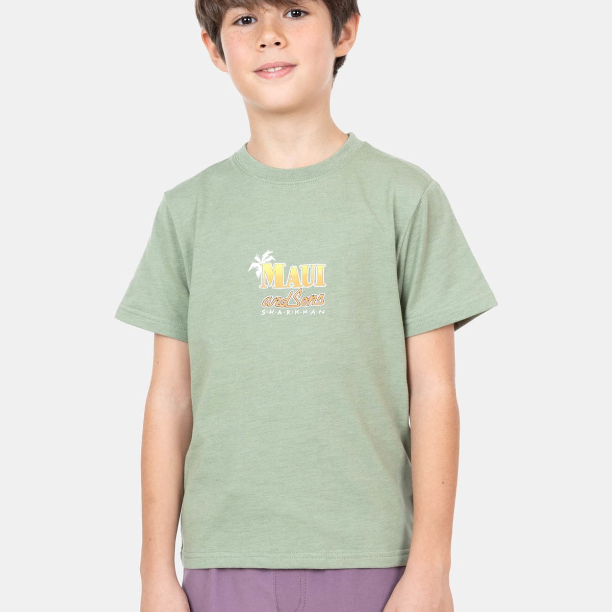 MAUI AND SONS - Polera MC Sharkman Verde Niño Maui And Sons
