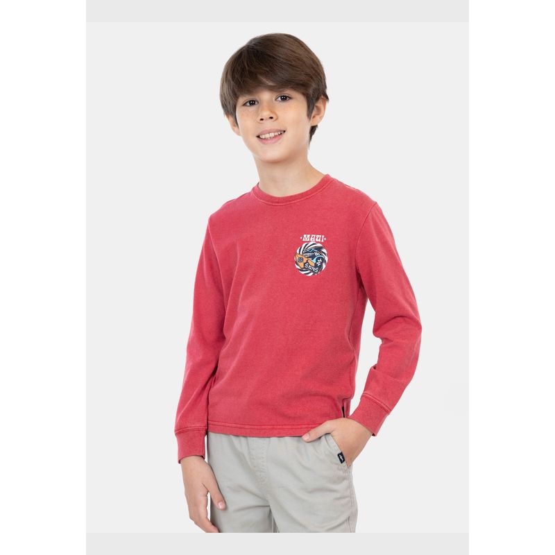 MAUI AND SONS - Polera ML Sharkman Rojo Niño Maui And Sons