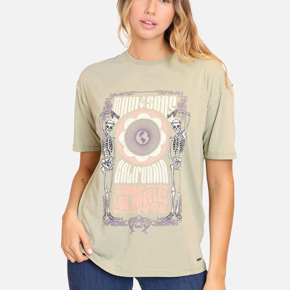 MAUI AND SONS - Polera MC L.A Verde Mujer Maui And Sons